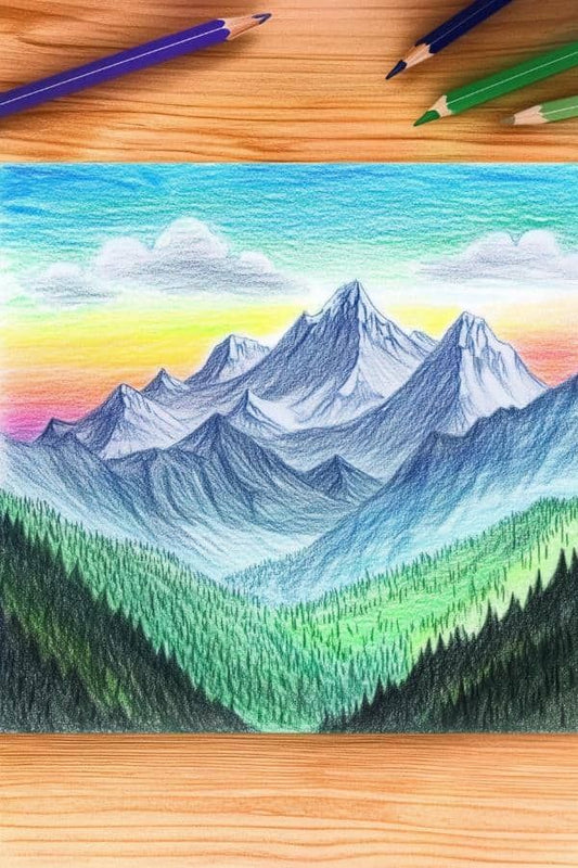 30 Colored Pencil Drawing Mountain Ideas for Stunning Landscape Art